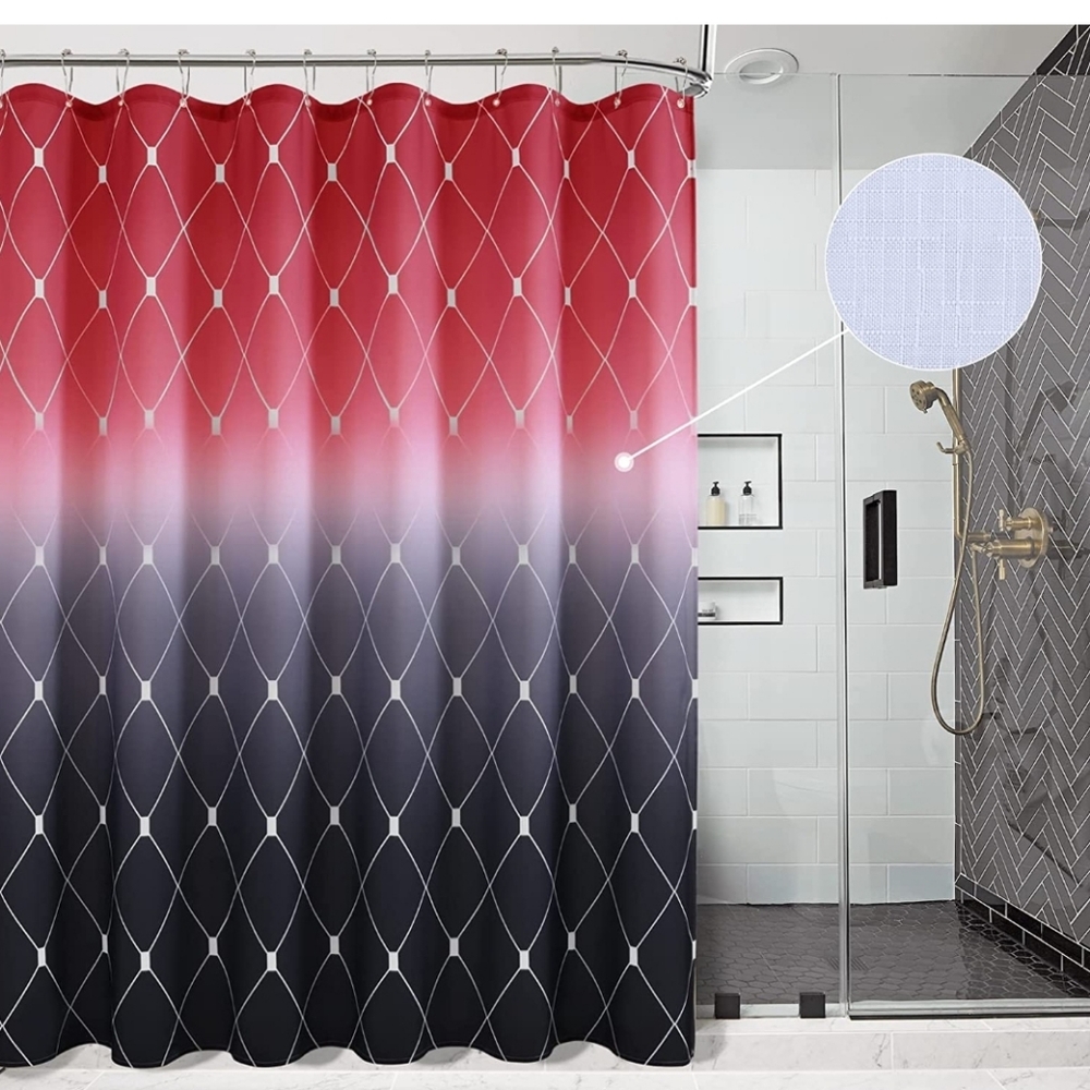 Black and Red Shower Curtain